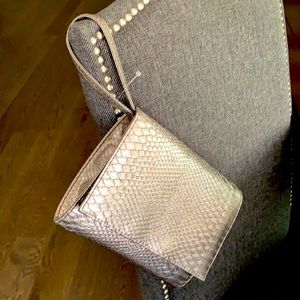 Neiman Marcus faux snake skin wristlet